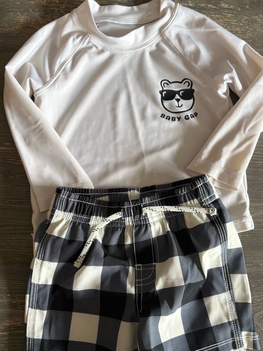Baby Gap Boys Plaid Swimsuit and Swim Shirts - Size 18-24M
